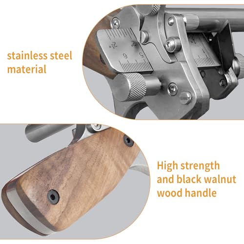 JOJOCY Leather Strap Cutter, Universal Strip Strap Cutter Adjustable Cutting Width & Thicknesses Leather Handcraft Tool Wooden Handles for Making Belts, Straps, Bag Straps