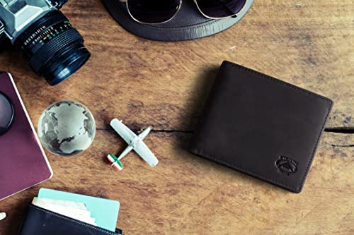Stealth Mode Leather Bifold Wallet for Men With ID Window and RFID Blocking - color: Black