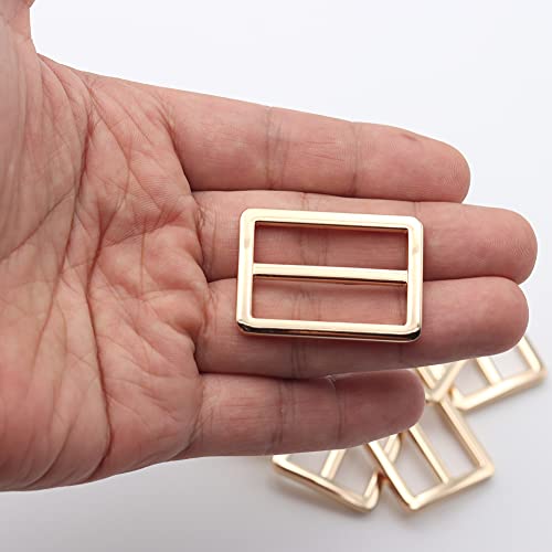 JWBIZ 8pcs Flat Metal Slide Buckle Belt Adjuster Sliders Tri Glide Strap Hardware Clasp (Gold, 1 1/4 Inch) - color: Gold, size: 1 1/4 Inch
