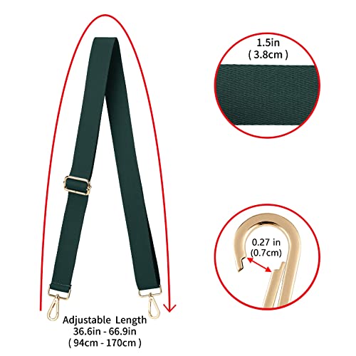 Wide Shoulder Strap (Solid),Adjustable Replacement Belt Crossbody Canvas Bag Handbag - color: Forest Green