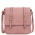 ALYSSA Double Compartment Large Flapover Crossbody Bag - color: Dusty Pink