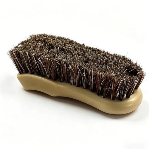 Craedli Leather Cleaning Brush for Car, Non-Scratch Long-Bristle Horse Hair Brush, Automotive Interior Detailing Tool for Vehicle Seat, Carpet, Shoes, Furniture, and Upholstery (Beige) - color: Beige