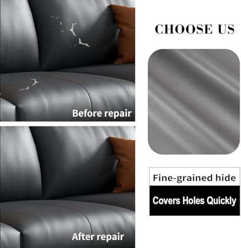 Leather Repair Patches, Self Adhesive Vinyl for Couches Furniture - color: Gray, size: 3.5X79 inch