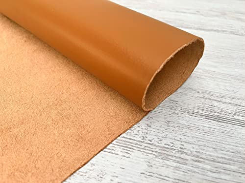 2 Pieces of Tan 14x14 Inch Genuine Leather Pieces Real Cowhide Full Grain Sheets for Crafting Leatherworking Leathercraft Repair Crafts Offcuts TPS13526 - color: 2 Pieces of 14x14 Inch (Tan)