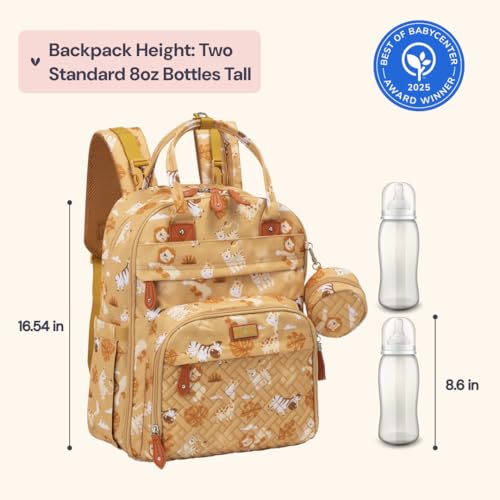 BabbleRoo Diaper Bag Backpack - Baby Essentials Travel Tote - Multi Function Water Resistant Diaper Bag, Travel Essentials Baby Bag with Changing Pad, Stroller Straps & Pacifier Case - Unisex, Safari - color: Safari, size: Large