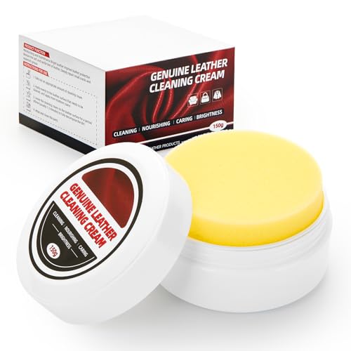 Leather Cleaner Cream & Repair Cream， Leather Cleaner and Conditioner for Car Seats and Interiors -Use on Repair Conditioning Salve for Furniture,Couches,Car Interiors,Shoes,Purse Bags (150g)