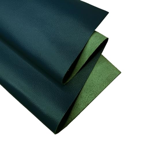 Genuine Leather Hide | 1.3-1.5 mm Thick | Full Grain Leather Sheet & Pieces for LeatherCrafting and Leatherworking Projects by Kozmo (Charcoal Green-Litchi Embossed, 06"X12") - color: Charcoal Green-litchi Embossed, size: 06"X12"