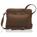 ili New York Genuine Leather Crossbody Bags for Women - Premium RFID Blocking Shoulder Bag Organizer with Adjustable Strap - color: Toffee
