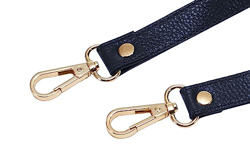 VanEnjoy Full Grain Leather Replacement Strap Shoulder Bag Purse, 0.98 inch Width Gold Hardware(Navy) - color: Navy, size: 26 inches