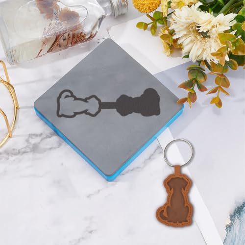 SUPERDANT Dog Keychain Leather Die Puppy Pendant Keychains Decor Wooden Die Cutter Leathers Cutting Dies DIY Art Crafts Leathers Dies Cutter Leather Making Handmade Gifts for Man Woman Dog Lover - style: Puppy Keychain