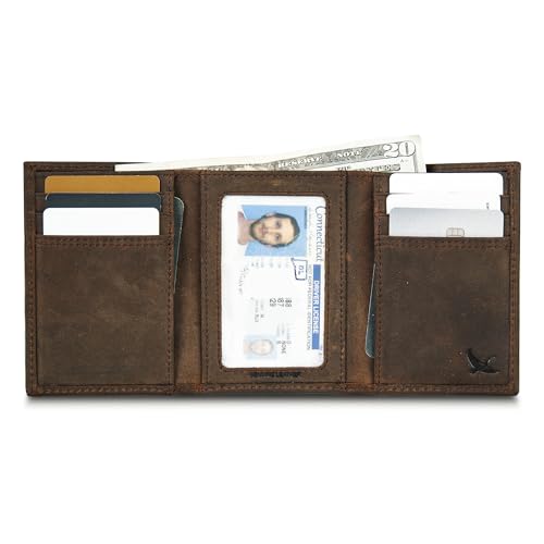 Eddie Bauer Men Signature Trifold Wallet - color: Embossed Leather - Tan