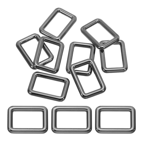 PATIKIL Flat Metal Rectangle Rings, Square Loop Webbing Belt Buckle for Strap Keeper Leathercraft Bag Belt DIY Purse Making - color: Black, size: 1" / 25mm