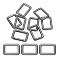 PATIKIL Flat Metal Rectangle Rings, Square Loop Webbing Belt Buckle for Strap Keeper Leathercraft Bag Belt DIY Purse Making - color: Black, size: 1-1/2" / 38mm