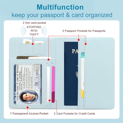 PU Leather Passport Holder Cover 5.9×4.3 Inch with Credit Card Slot Boarding Pass Slot Combo Blocking Passport Holder Wallet Cover Case for Travel Boarding Essentials(Farmyard Chicken) - color: Farmyard Chicken