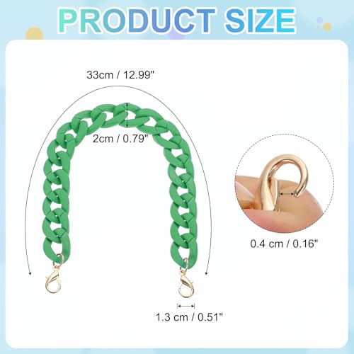 PATIKIL 15" Acrylic Purse Chain Acrylic Chain Linking Rings Dark Green - color: Matte Dark Green