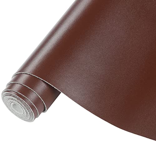 CDY Marine Vinyl Faux Leather: Soft Waterproof Faux Leather Fabric 54"x 36" | Durable Easy to Cut Marine Vinyl Leather - Upholstery Fabric for Making Crafts DIY Upholstery Boat Car Sofa (Dark Brown) - color: Dark Brown
