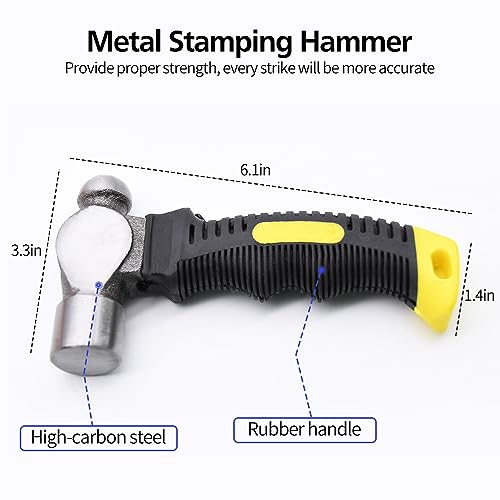 Metal Stamping Kit, Complete Jewelry Making Stamping Tools with 6mm Font Uppercase, Number Punches & 3mm Lowercase Letter, Metal Stamping Jig, Hammer and Steel Bench Block | with 6mm Font Uppercase, Number Punches & 3mm Lowercase Letter, Jig, Hammer and B