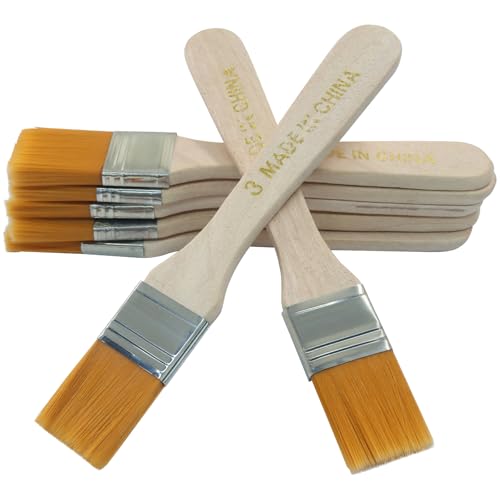 0.9 Inch Paint Brush, 12Pcs | Soft Bristle, Nylon Bristle, For Walls/Touch Up/Cabinets/Fences - size: 0.9 Inch
