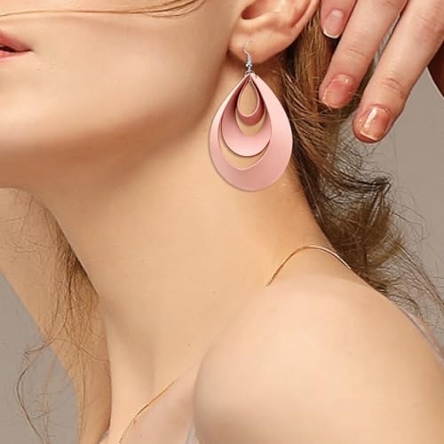 SUPERDANT Three-Tiered Teardrop Shape Leather Die Water Drop Earrings Wooden Die Cutter Leathers Cutting Dies DIY Art Crafts Leathers Dies Cutter for Men Women Leather Making for Handmade Lover Gifts - style: Three-Tier Teardrop Earrings