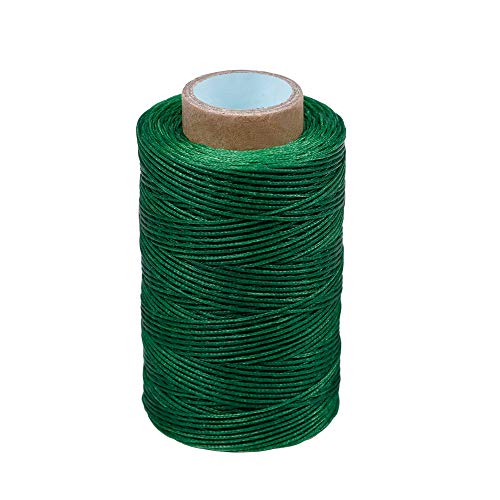 284Yards Waxed Thread for Leather, 0.8mm Waxed Linen Thread, Wax String | Waxed Thread for Bookbinding, Upholstery Thread Heavy Duty, Wax String for Leather Craft DIY/Bookbinding/Shoe Repairing - color: Grass Green