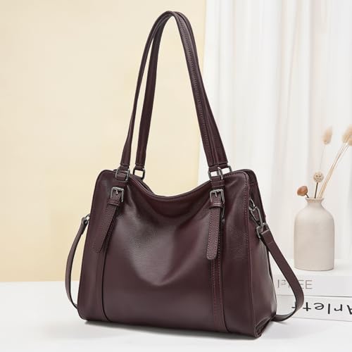 FOXLOVER Purses for Women Hobo Bag Designer Slouchy Tote Handbags - color: 02 Coffee