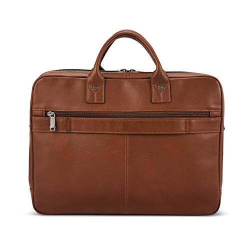 Samsonite Classic Leather Toploader Briefcase - color: Cognac
