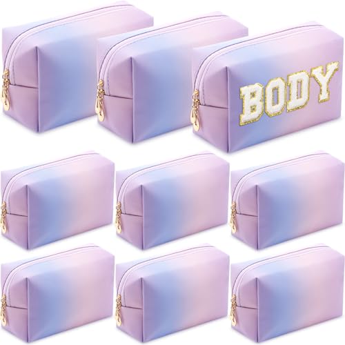 Sanwuta 9 Pcs Makeup Bags Bulk Toiletry Case,Laser Purple - color: Laser Purple
