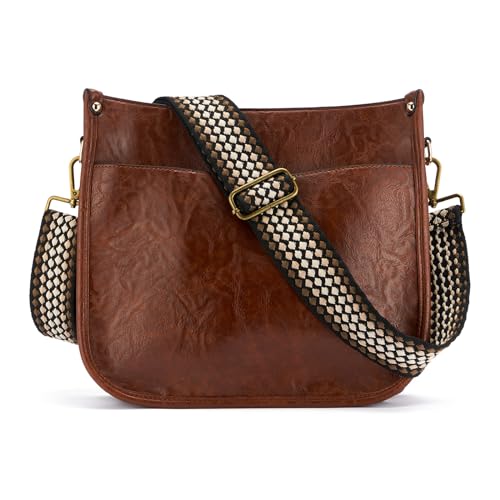 ZOOEASS Bronze Buckles Purse Strap, 2" Wide Crossbody Handbag Strap Adjustable Replacement Shoulder Strap Vintage Embroidery - color: 5cm-color8