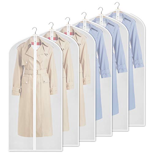 Zilink Clear Garment Bag Dress Bags for Storage 54 in, 6 Pack - size: 54"-6pcs