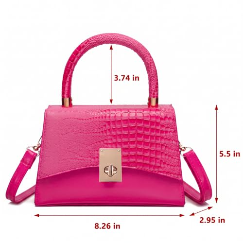 JHVYF Women Small Crossbody Bags Shoulder Bag Classic Satchel Handbags Ladies Cute Purses Satchels bag mini purse for women - color: 1#hot Pink