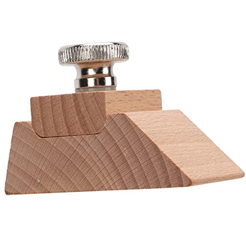 Wooden Sanding Block, Ergonomic Handle Beech Wood Sandpaper Holder for Leather Polishing, with Spring Steel Retainer for Smoothing Edges and Shaping (bevel) - size: bevel