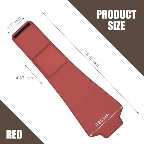 Shakas 2 PCS Leather Headrest Cover, Dust and Scratch Proof Protector with Mobile Phone Coin Storage Bag, Removable and Washable Portable Mounted Headrest Cover, for Most Cars Trucks (Red)