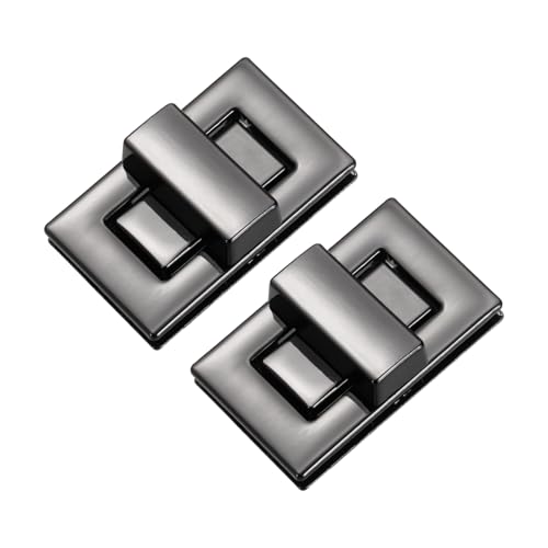 M METERXITY 2Pcs Purse Twist Lock (1.26 x 0.79 Inches, Black)- Rectangular Purse Closure Twist Turn Lock Clasp Metal Clip Hardware Apply to DIY Handbag/Purse/Wallet/Leather Craft - color: Black, size: 1.26 x 0.79"