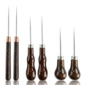 6PCS Awl Tool Set,3 Styles Wood Handle Leather Scratch Awl Tool for Punching Craft Repair,DIY Leather Sewing, Bookbinding,Crafts Wood - color: 6PCS