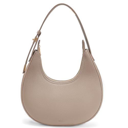 GEMIU Shoulder Purse for Women Classy Crescent Hobo Purse Slouchy Underarm Handbag with Wide Adjustable Strap - color: Khaki