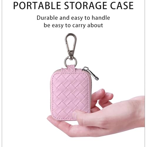 Earbud Case, Headphone Storage Case with Keychain EB-1 Lattice Pink - color: Cable Lattice Pink