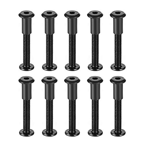 uxcell Screw Post Fit for 5/16" 8mm Hole Dia Male M6x50mm Black 10 Sets - size: 50mm