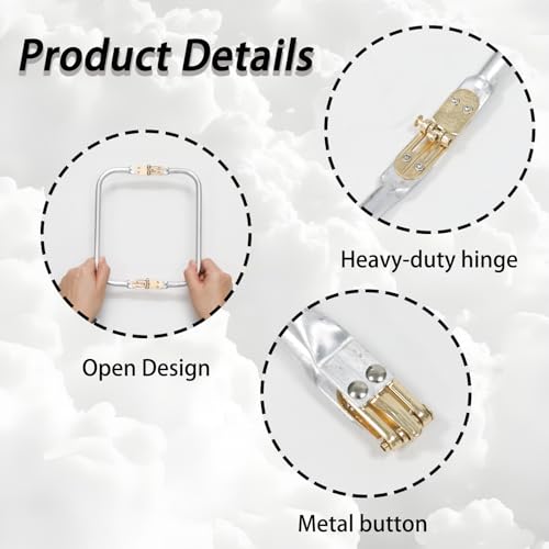 Mormchlots 2Pcs 8 Inch Metal Purse Frame | Rectangle Lock Frame Purse Hardware Kiss Lock Clasp Bag Frame, U-Shaped Handle for DIY Bag Making/Sewing Clutch Crafts - size: 8inch