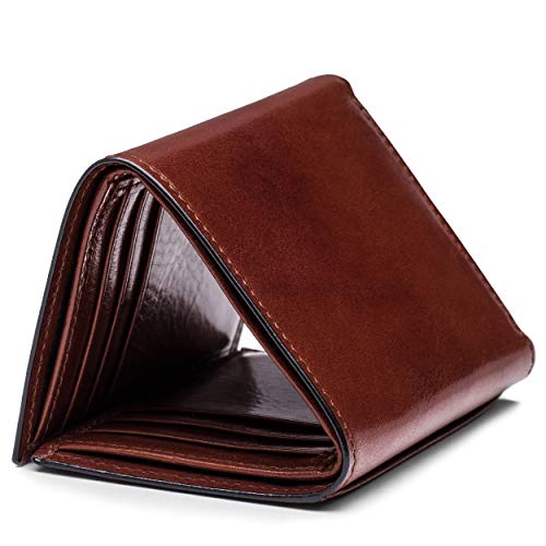Bosca Men's Double I.D. Trifold - color: Dark Brown