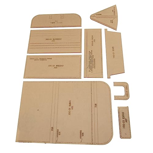 9Pcs Clear Acrylic Wallet Pattern Stencil Template Set, Precise DIY Leather Craft Tool with Protective Paper, Easy to Use and Store, for Handmade Bag Making