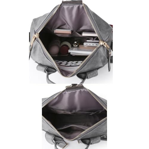 Women's Fashion Backpack Purse for Women Leather Multipurpose Design Ladies Shoulder Bag Travel bag Satchel Handbags - color: Grey-p