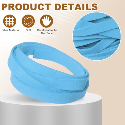 uxcell 10Pcs 1 Yard 10mm Wide Flat Leather String Cord, 1.4mm Thick Craft Suede Strap Braiding Lacing Strips Rope for DIY Leather Crafts Necklace Bracelet Collars Belts, Sky Blue - color: Sky Blue