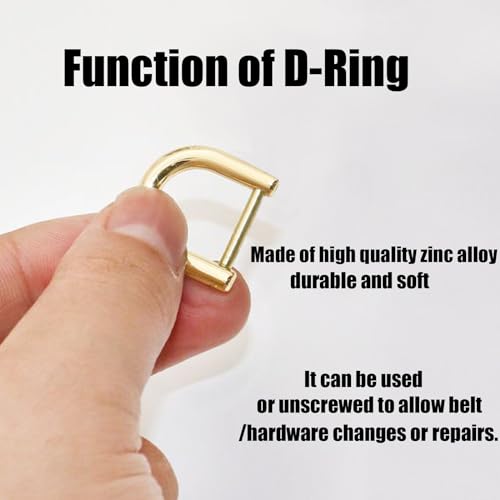 D-Rings with Closing Screw Shackle, U Shape Ring Key Holder, Horseshoe Shape Ring, Bag Hardware Accessories, DIY Leather Craft Purse Replacement (0.6 Inch/Gold), 6 PCS - color: Gold