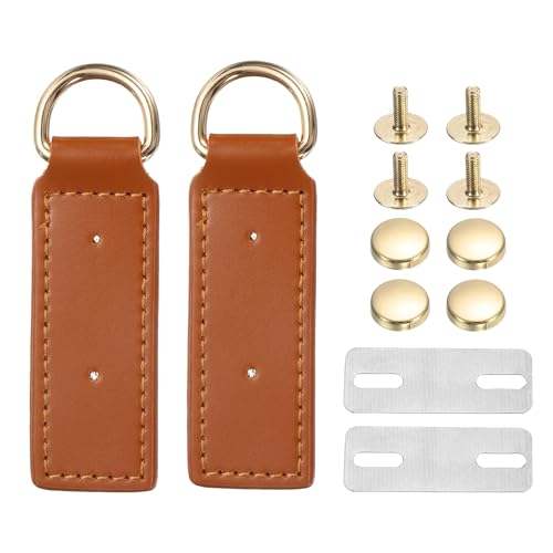 uxcell D Ring Buckle with Screws, Bag Side Clip Buckle Detachable Leather Purse Clasp Connector - color: Brown