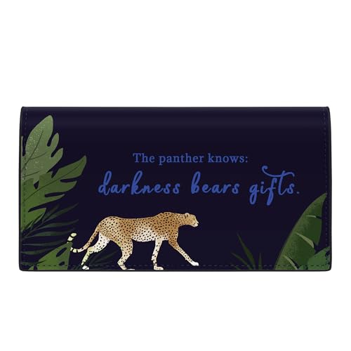 Tipmile Checkbook Covers for Personal Checkbook, PU Leather Checkbook Holder for Women and Men with Elastic Band, Effortless Sophistication - color: K The Panther