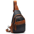 Alldaily Large Sling Bag for Women Crossbody Purse Leather Fashionable Trendy Chest Bag for Travel, Fanny Pack (Brown&Black) - color: Brown With Black