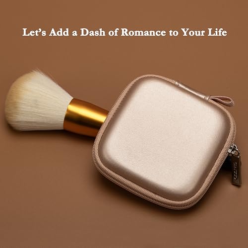 Ginsco Mini-Portable Hard Shell Square Earbuds Case for Apple EarPods/Samsung Galaxy Wired/Wireless Earbuds, Cell Phone Accessories Organizer with Carabiner for Earphones - color: Rose Gold, size: Slim
