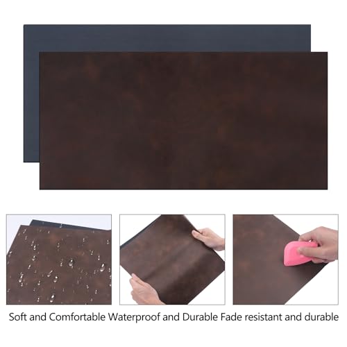 Laserable Leather Sheets, 12" x 24"Laserable Leatherette Patch | CO2 Laser Engraving Supplies, Faux Leather for Crafting Tools,Leather Wallets (Dark Brown/Black) - color: Dark Brown/Black