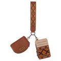 Wrangler Western Keychain Wristlet Wallets for Women Retro Dual Pouch Wristlet Credit Card Holder Wallet with Zipper Pocket WG2214-W0051BR - color: Aztec-Brown