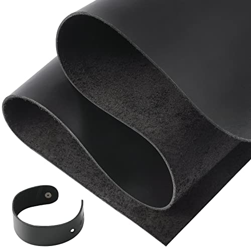 RingSun 24''X24'' Black Leather Sheets for Crafts (2mm), Full Grain Leather Tooling Leather - color: Black, size: 24''X24''